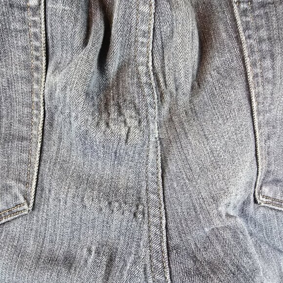 Paige Jeans Mens 34x27 Blue Denim Federal Slim Straight Dark Wash Stretch Damage - Picture 7 of 14